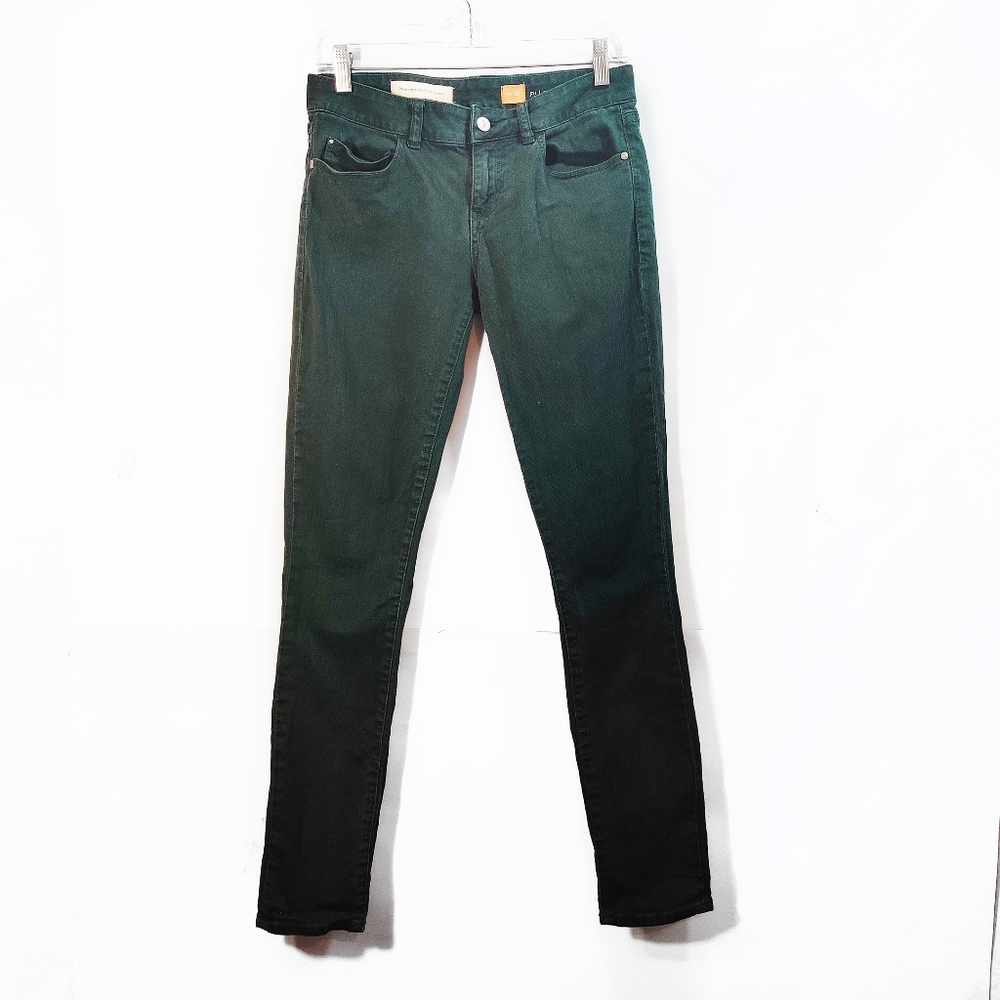 Anthropologie Green Mid Rise Skinny Jeans Sz 26